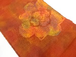 リサイクル　手織り紬華紋模様織り出し名古屋帯